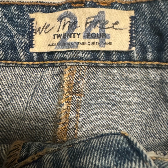 Free People “Brea” Women’s High Waist Cut Off Button-fly Denim Skirt 24R - Picture 4 of 13